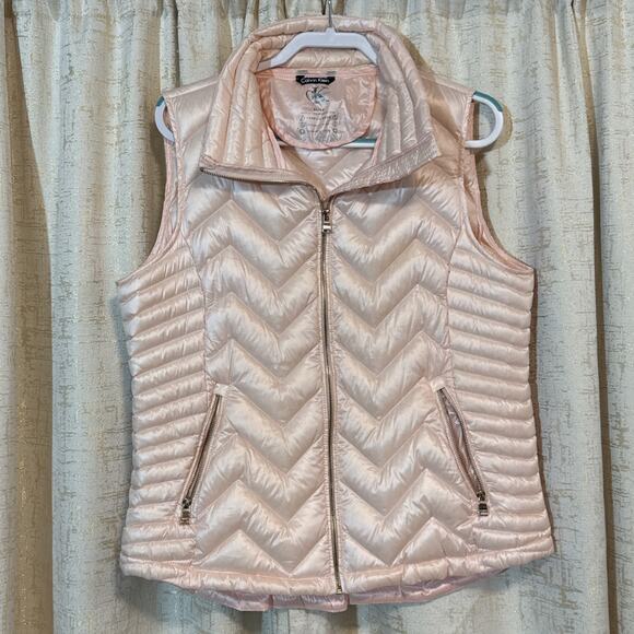 Calvin Klein Performance Smoked Premium‎ Down Vest Metallic Pink Women's Size XL - Picture 1 of 5